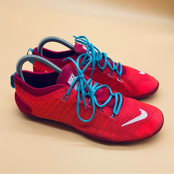 Nike Free 1.0 Cross Bionic Minimalist Running Shoes Coral Red Blue women's 8.5 - Picture 6 of 8